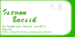 istvan bacsik business card